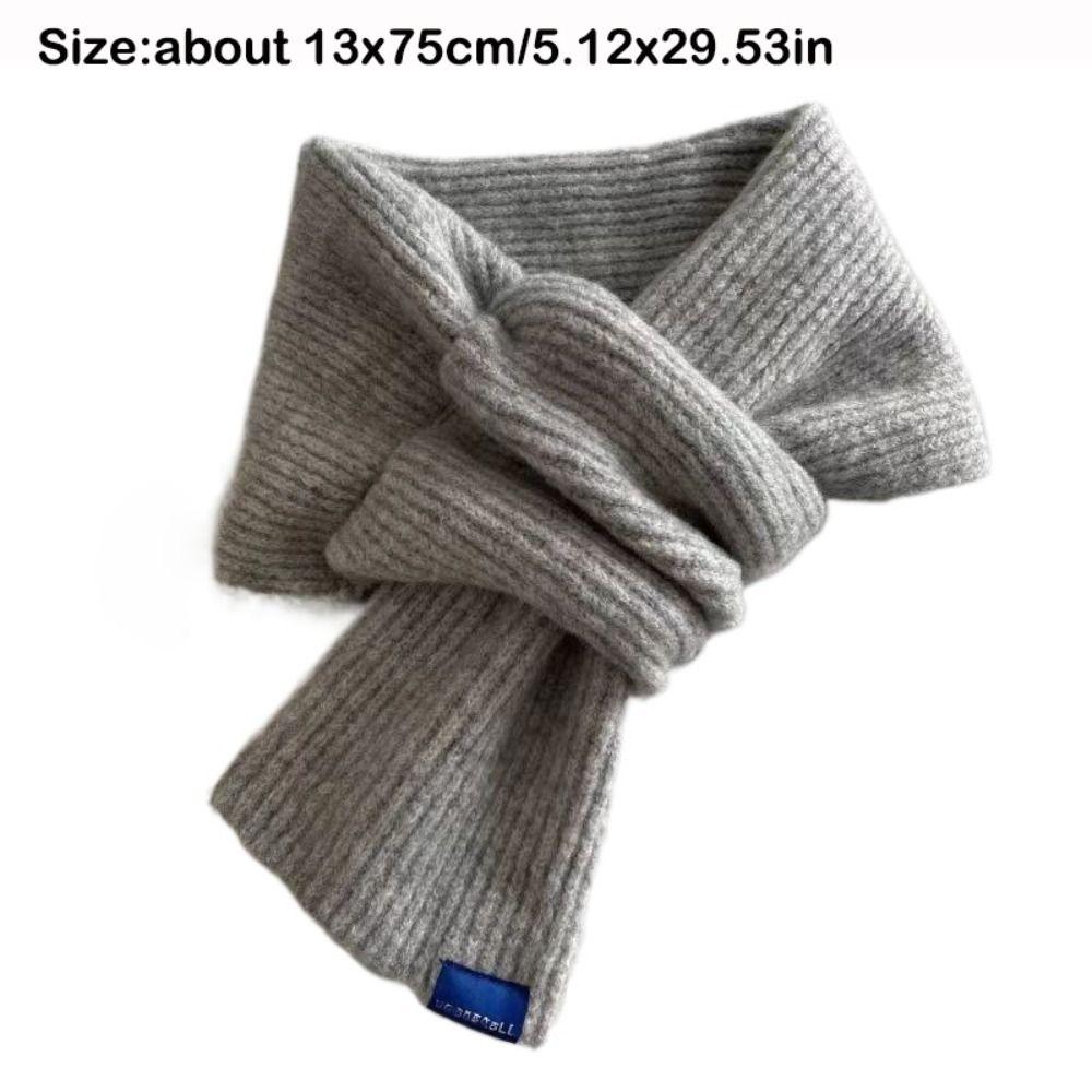 Woolen Cross Scarf Thicken Neck Scarf Neck Guard Shawl Short Neckerchief Women
