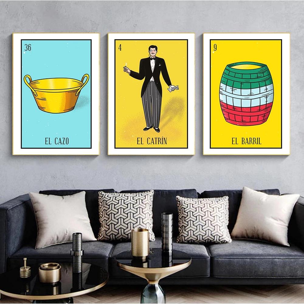 Abstract Mexican Tarot Poster and Prints Nordic Wall Art Pictures Colorful Lottery Canvas Painting for Living Room Home Decor