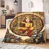 One Punch Man Home Textile Flannel Blanket, Printed Cartoon Style for Couch and Bed, Warm Comfortable Travel Throw_LIAN
