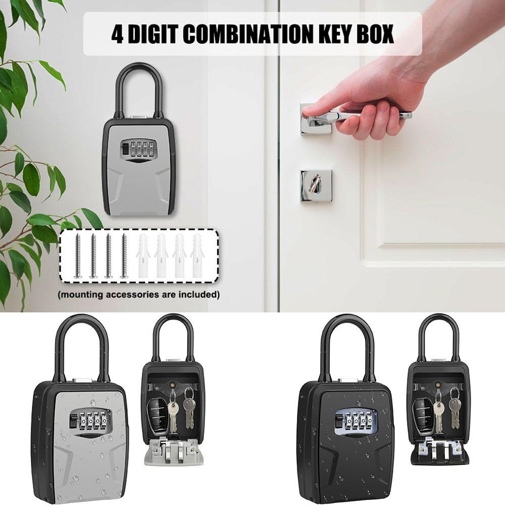 Passwords Code 4 Digit Combination Key Box Wall Mounted Key Lock Safe Box Key Safe Box  Garage