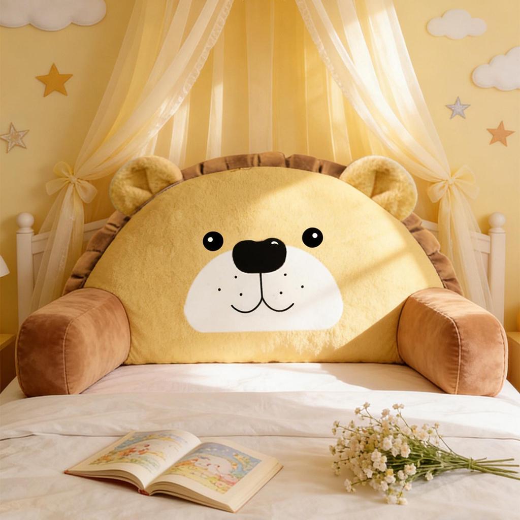 Cartoon Bedside Soft Upholstered Backrest Cushion for Children's Tatami or Girls' Bedroom, 2026 Anti-Collision Pillow.