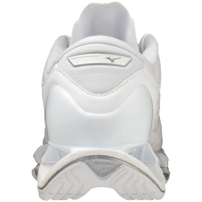 Mizuno Buty do biegania Wave Prophecy 12, szerokość 2E, męskie, białe/srebrne, 25,0 cm,