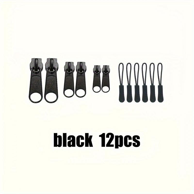 12pcs instant zipper repair kit with zipper drawstring extender, various sizes suitable for universal design of jackets, wallets