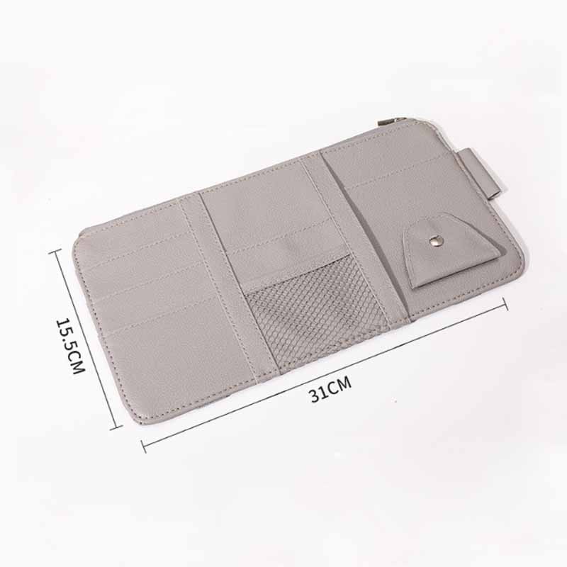 Car Sun Visor Point Pocket Organizer Holder Pu Leather Car Sun Visor Credit Card Organizer Storage Money Holder Sunglasses Clip