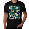 Stained Glass Flower Tshirt Active Sports Short Sleeve Cotton Shirt