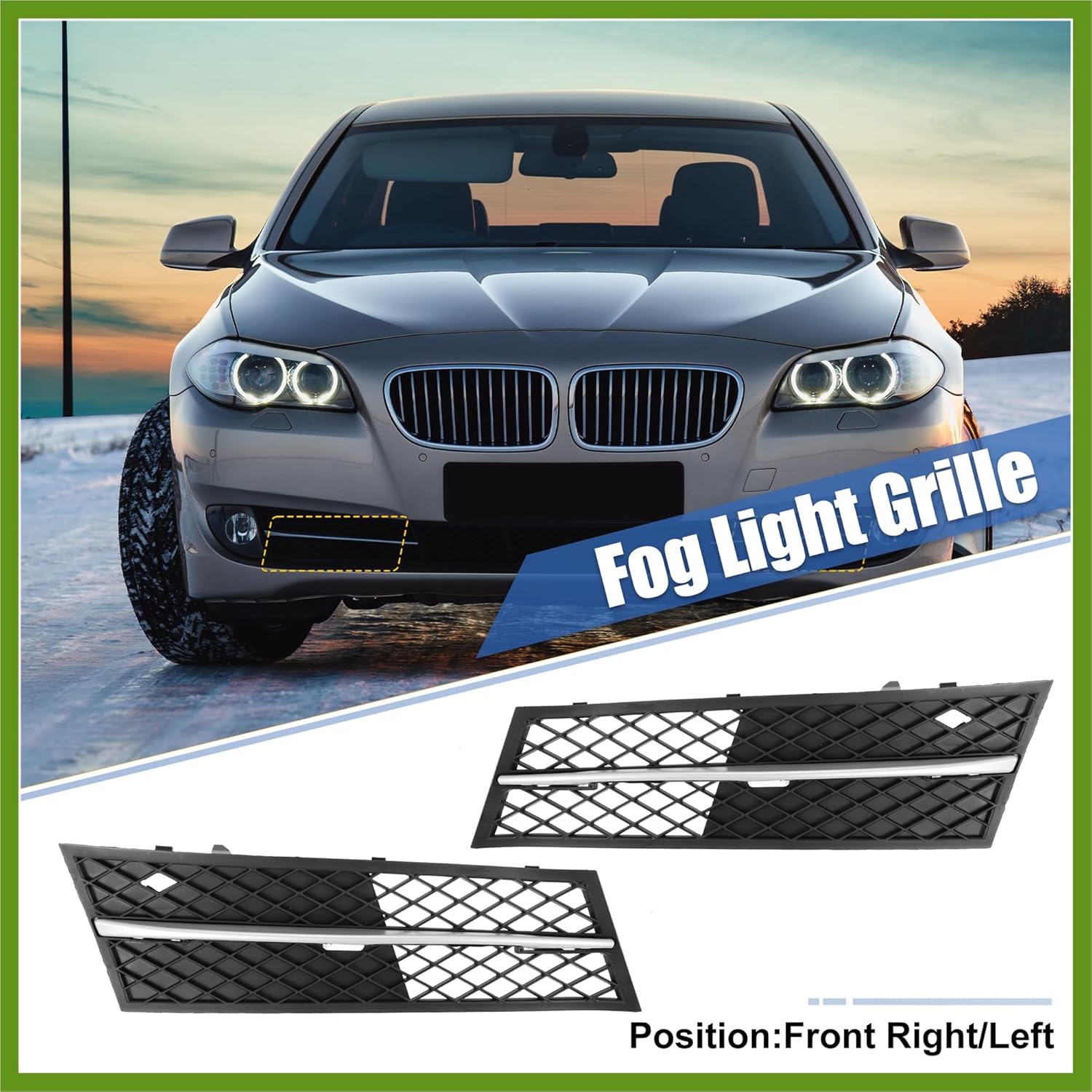 

Pair Front Fog Light Grille Bumper Grill Cover for BMW F10 F11 528i 535i 2011-2013 51117200699 51117200700 Vehicle Components