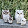 Miniature Decorative Ornament Resin Owl Statue Creative Simulated Animal Bird Sculpture Waterproof Vivid Owl Figurines Flowerpot