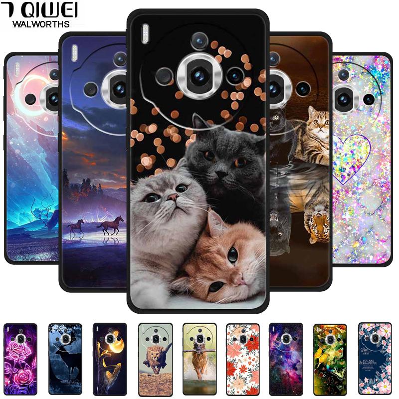 For ZTE nubia Z60S Pro 6.78" Case TPU Soft Black Silicone Painted Cute Cat Starry Cover for Nubia Z60S Pro Luxury Animals Funda