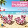 Fabric Cover Inflatable Pool Float Leaves Pattern Swim Floating Raft Water Hammock  Party Toy