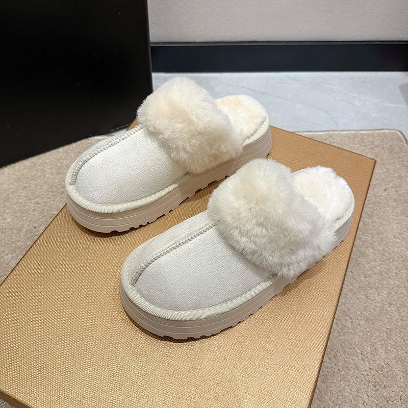 Snow Boots Women's Fashion Fluffy Slippers 2025 Autumn and Winter New Korean Version Comfortable and Warm Thick-bottomed Lazy Bag Head Slippers