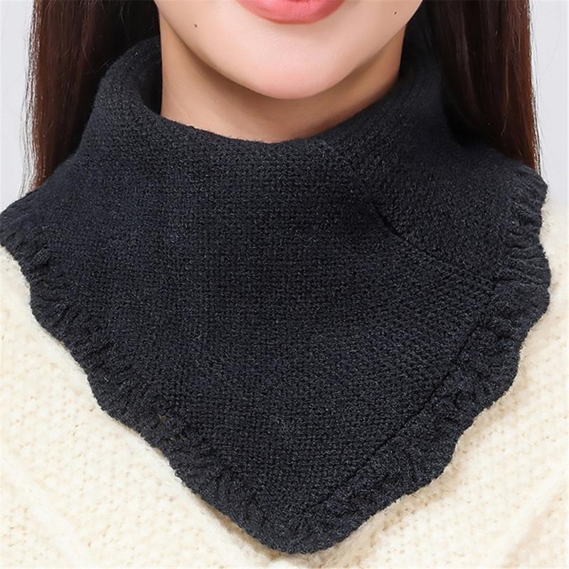 Schal Halstuch Für Damen Winter Falscher Kragen Schals für Damen Nackenwärmer Damen Herren Rollkragen Schal Gestrickt