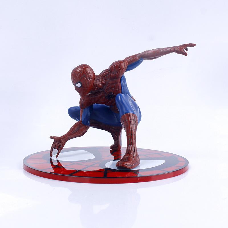 Hot Movie 9Cm Spider-Man Figure Model With Base Pvc Statue Creative Desktop Decor Collectible Trendy Toy Surprise Figure Gift