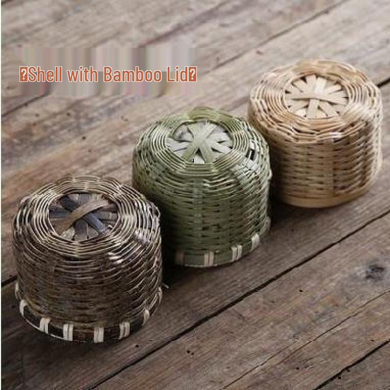 Handmade Bamboo Rattan Hot Water Bottle - Classic Retro Design, Insulated for Warmth