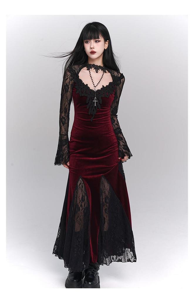 Qichenk Gothic Lolita Plus for Christmas JY23704-red-M Dress, Mass-Produced Costume, Size, Cosplay, Cross-Dressing, Maid, Halloween,