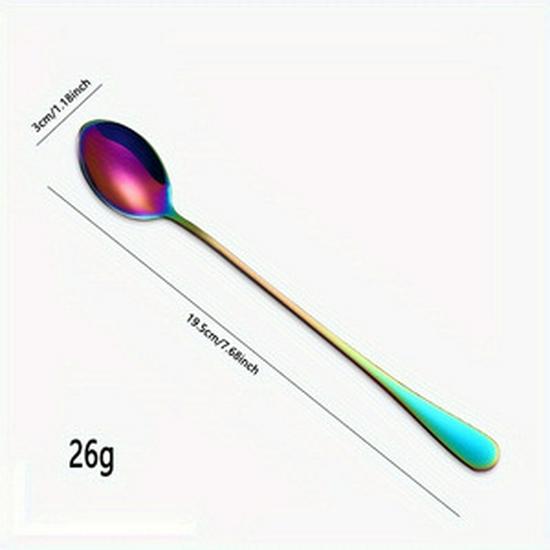 Stainless Steel 1010 Ice Scoop & Long Handle Spoon for Coffee, Dessert & Ice Cream