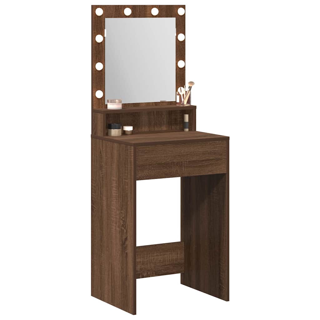 Makeup Table Brown Oak Effect 50 x 41 x 135 cm Particleboard