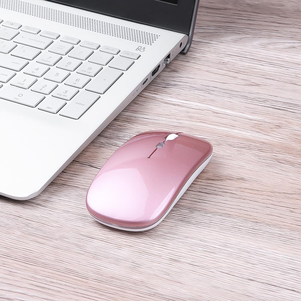 Ultra Slim Silent Rechargeable 2.4G Wireless Mouse with 1600DPI RGB LED Backlit and Ergonomic Design