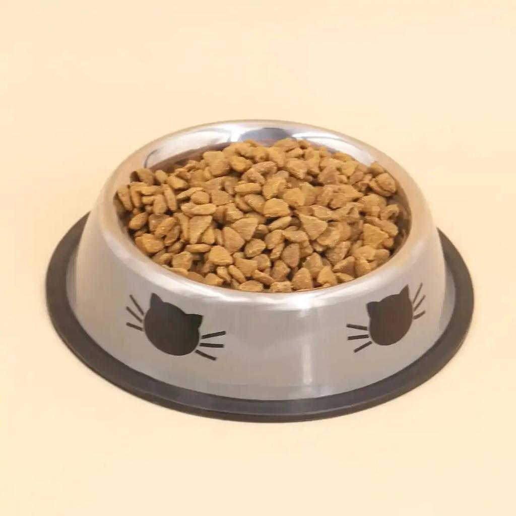 Stainless Steel Cat Bowl Non-Slip Dog Water Bowl Durable Pet Food Feeder for Small Medium Dogs Cats