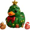 1/3Pcs Duck Ornament Handmade Texture Festive Christmas Decoration with Gift Bowknot Crutch Decor Xmas