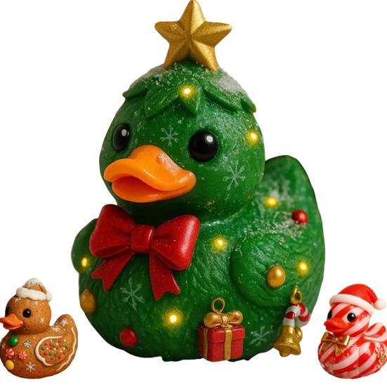 1/3Pcs Duck Ornament Handmade Texture Festive Christmas Decoration with Gift Bowknot Crutch Decor Xmas