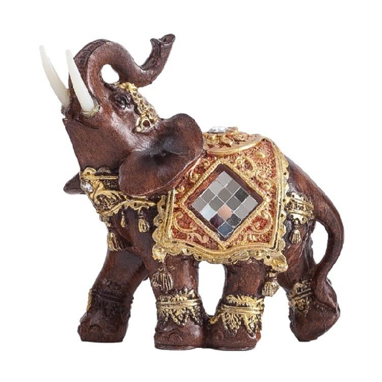 Thai Ceremonial Elephant Statue Figurine Bring Good Luck Wealth Feng Shui Resin Sculpture Home Office Desk Decoration