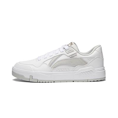 Li Ning Common 80er Mode Bequem Rutschfest Abriebfest Low-Top Skateschuhe Herren Sneaker Weiß AGCU157-2