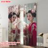 2pcs   plane printing Curtains&Window Treatment Sakura and geisha characters Polyester Woven (without rod) Art Deco Festive