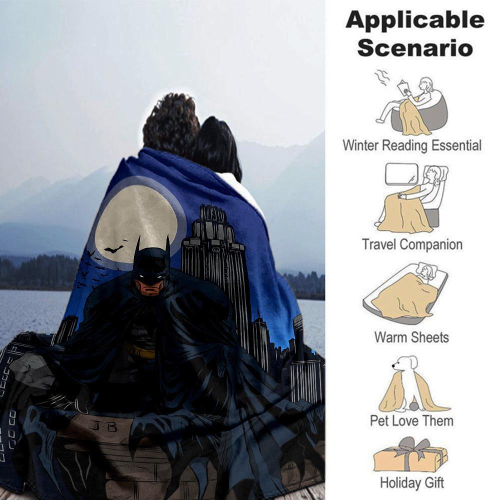1pc Batman, Moonlight Flannel Blanket Soft Warm Throw for Home, Office, Travel, All-Season Cozy Bedding GiftL1081