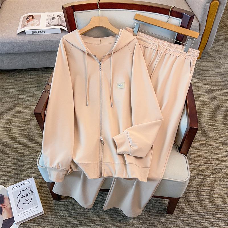 

Plus Size Women s Fashion Slimming Hoodie & Pants Casual Set - Style 7129 3XL хакі