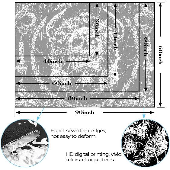 Lifeella Skull Tapestry, Gothic Horror Moon Skeleton Mystic Dark Tapestries for Bedroom Grunge Wall Hanging Black and White 36 X 48 Inch