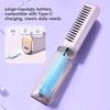 2-in-1 Mini Travel Hair Styler Wireless USB-C Rechargeable Curling & Straightening LCD Comb Auto Shutoff for Travel Beauty Hair Tool