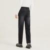 Qipai Men's Jacquard Denim Stretch Straight-Leg Jeans