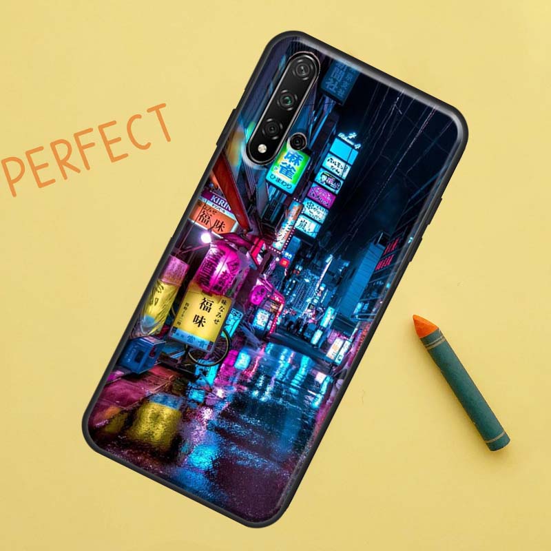 Japanese Night City Aesthetic For Huawei Nova 10 9 SE 11 Pro 12i 11i 8i Y60 Y70 Y90 Y61 Y91 Y72 Y73 P20 P40 P30 Lite Case