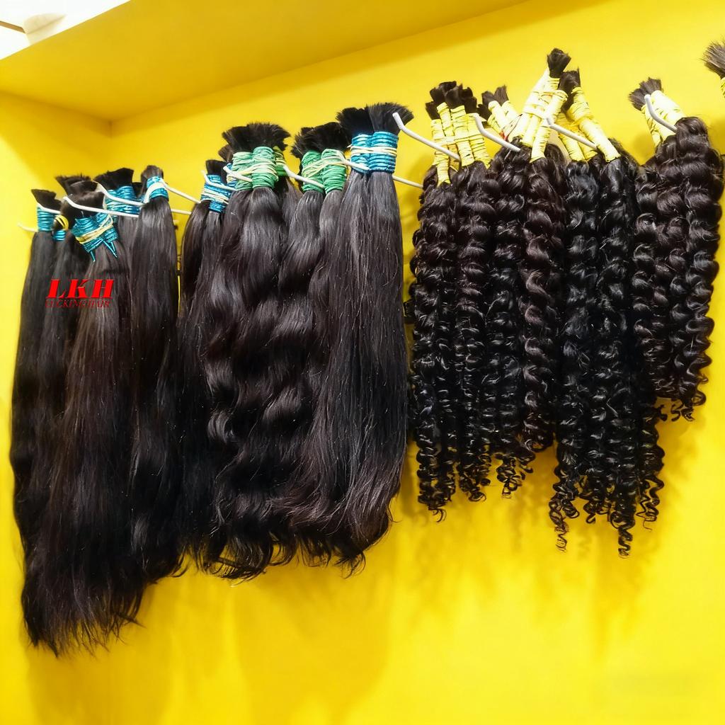 100% Human Hair Deep Wave Bulk For Braiding Unprocessed Remy No Weft Curly Extensions 50g 100g