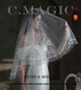 V853 European & American Satin Edge Double Layer Bridal Veil: Super Fairy White, Puffy Wedding, Travel Photoshoot Headwear