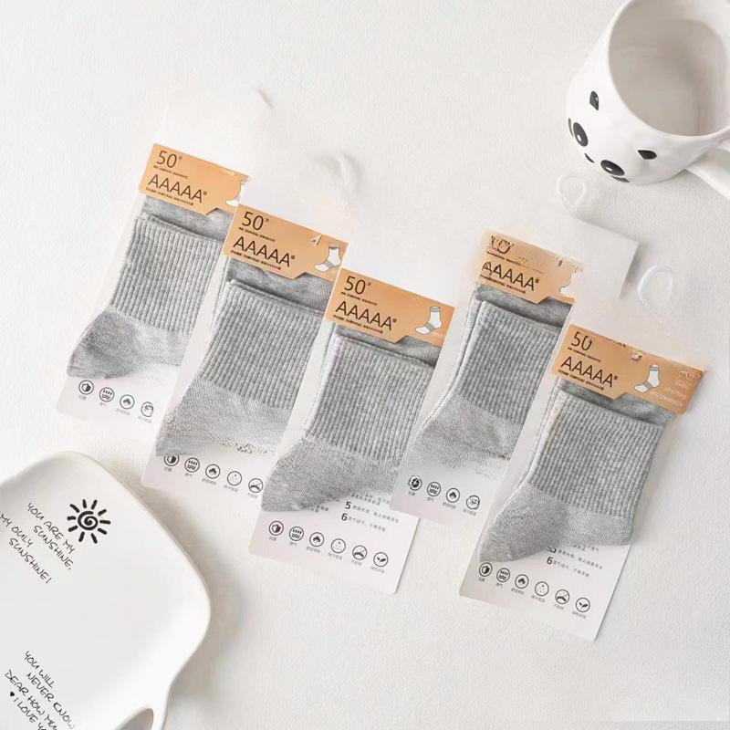 

Женские весенне-летние тонкие простые сетчатые бесшовные спортивные носки-трубы из хлопка 1 pair серый