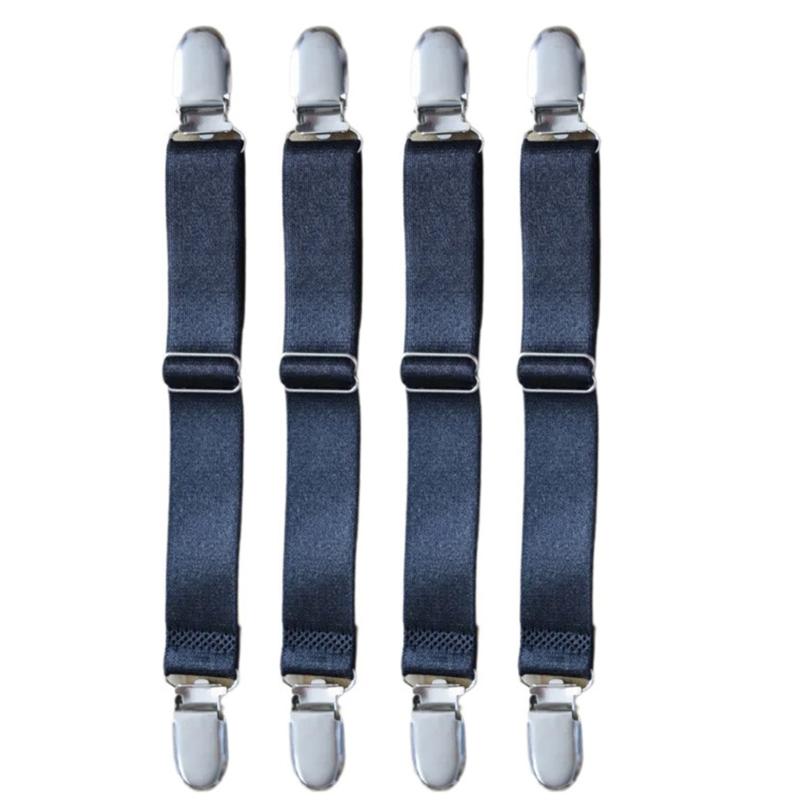 4pcs/set Adjustables Bed Sheet Fasteners Strap Elastics Mattress Cover Corner Holder Clip Grippers Suspenders Cord Decors