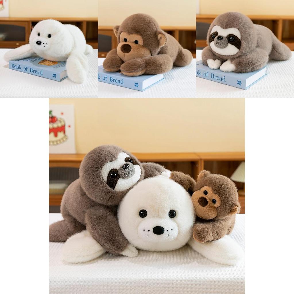 Monkey Plush Toy With Pp Cotton Filling Soft Short Fur For Kids Room Decor