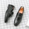 Fashion Trendy New Slip On Brown Black Loafers New Men's Patent Leather Shoes Male Designer Formal Wedding Dress Homecoming Footwear