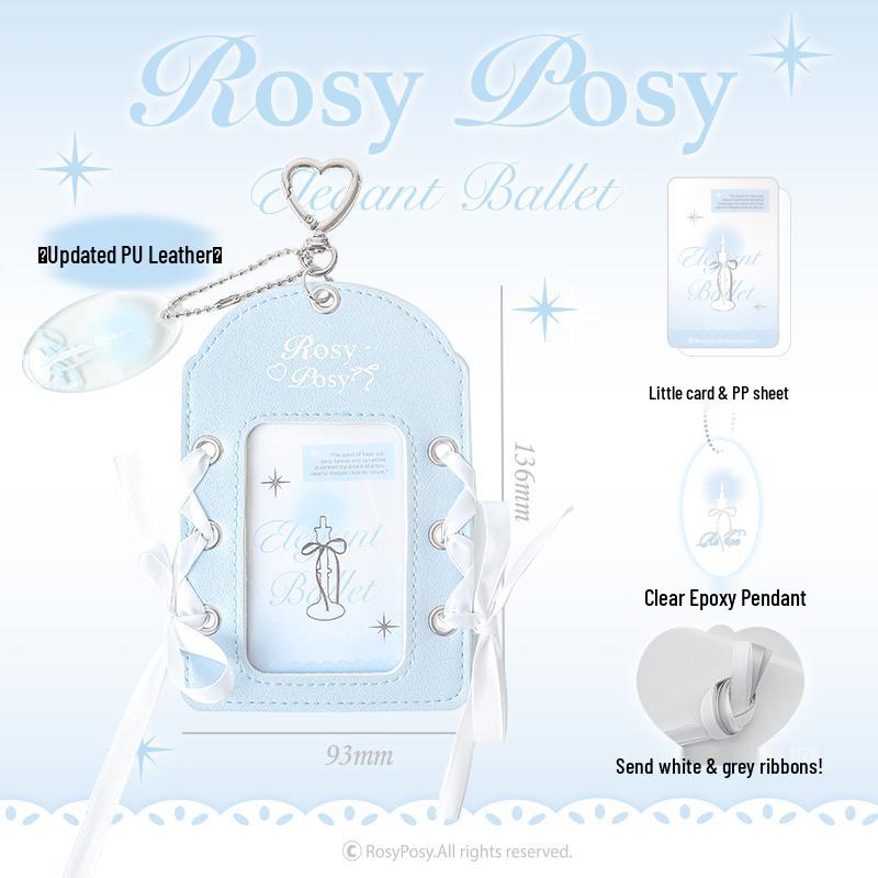 Leather Ballet Lace-Up ID Card Holder - Soft, Compact, Horizontal Design