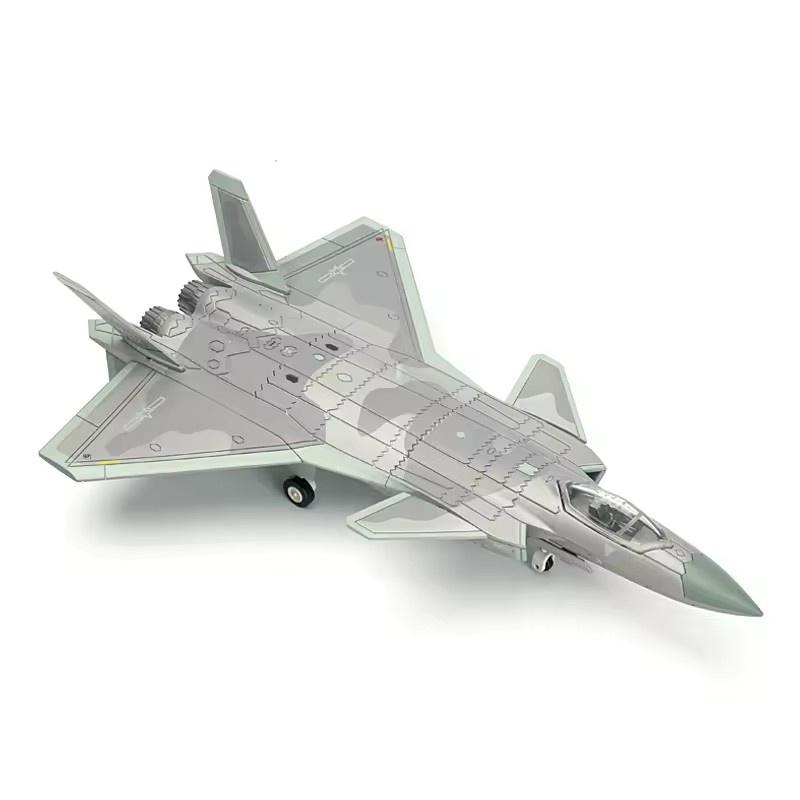 New J-20 Jet Airplane ABS Fighter 1/72 Scale Assembly Aircraft Simulation Collection Souvenir Toy Plane Ornament Display