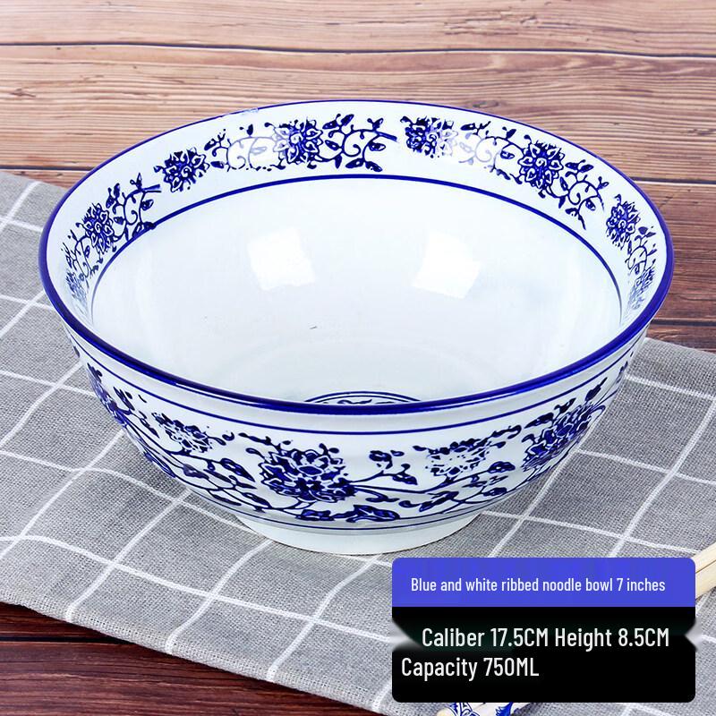 Qinjin Blue & White Porcelain Noodle Soup Bowls