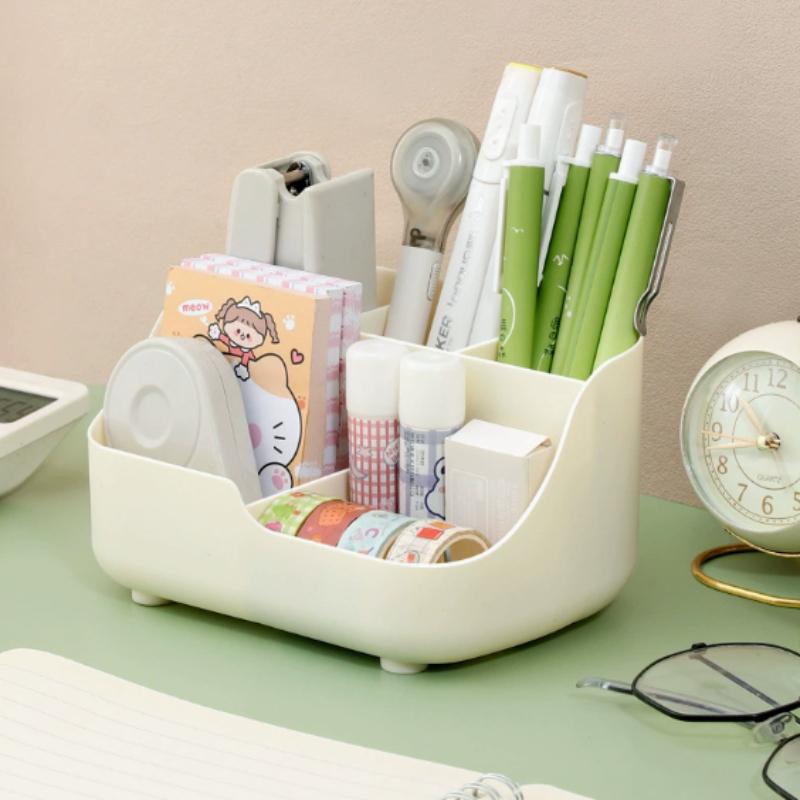 

A Five-Compartment Desk Organizer And Drawer Storage Box, Multifunctional Office Pen Holder, Large-Capacity Desktop Storage Box белый