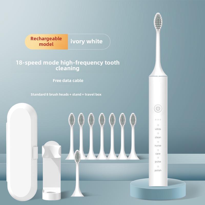 Unisex dobíjecí ultrazvukový elektrický zubní kartáček s měkkými štětinami pro domácnost i cestování