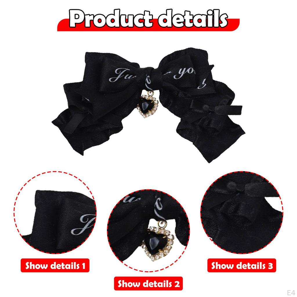 2PCS Lolita Bow Hair Clips Barrettes Cosplay Accessories Fashion Anime Gothic