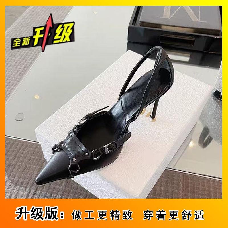 Špičaté mělké nýty, jednoslovné přezkové pásky, lodičky, dámské duté tenké podpatky, sexy vysoké podpatky, oblíbené nové modely pro podzim 2025