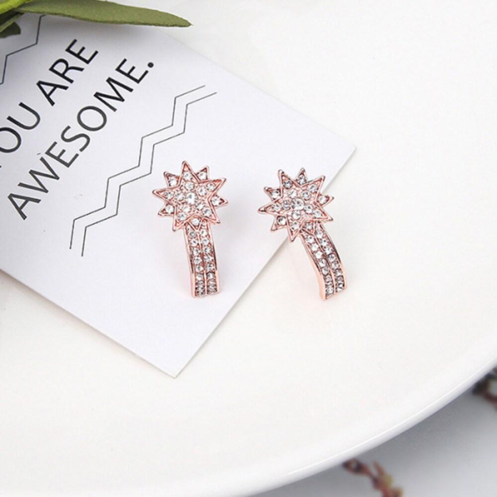 

[S]Crash Landing Curve Cubic Silver Needle Earrings_Ih