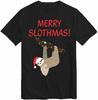 Merry Slothmas Christmas T-Shirt Sloth Xmas Gift Present Men's Kids  Top