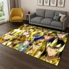 Cartoon Saint Seiya Anime Carpet Rug for Bedroom Living Room Sofa Playroom Doormat Home Decor,Kid Game Area Rug Non-slip Gift