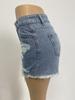2023 Summer Casual Women's Ripped Raw Hem Straight-Leg Denim Shorts